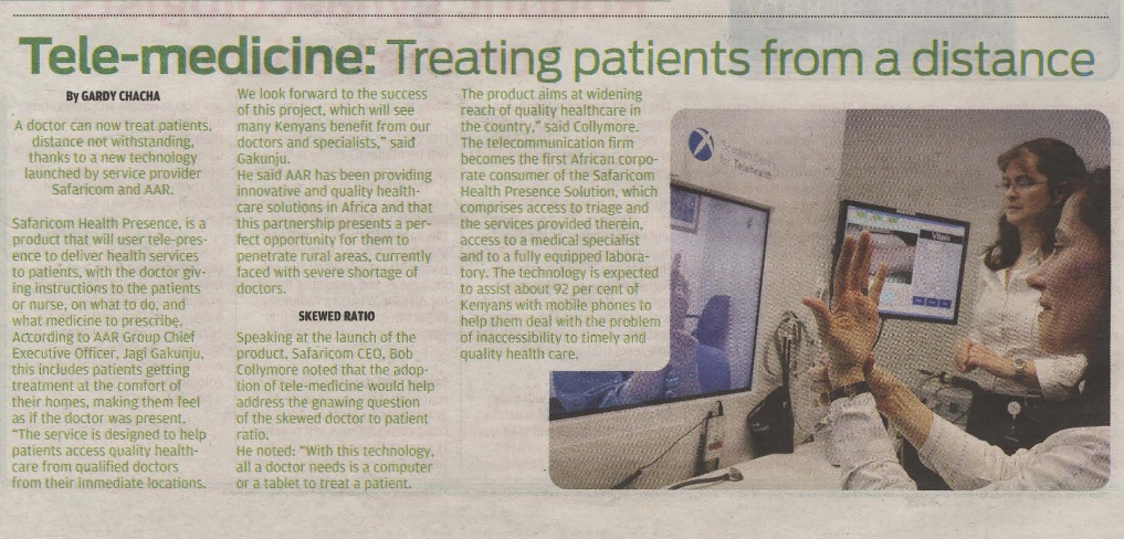Tele-medicine The Standard October 23 2012